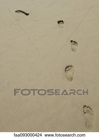 Picture - Footprints in sand. Fotosearch