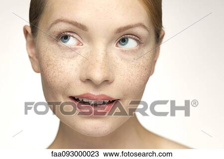 Stock Image - Young woman, close-up. Fotosearch