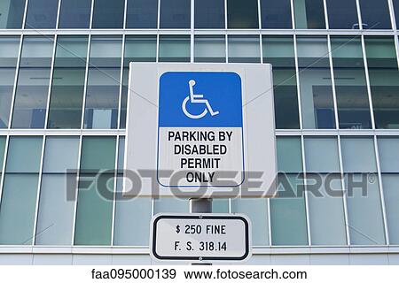 Stock Photo - Handicapped parking only warning sign. Fotosearch