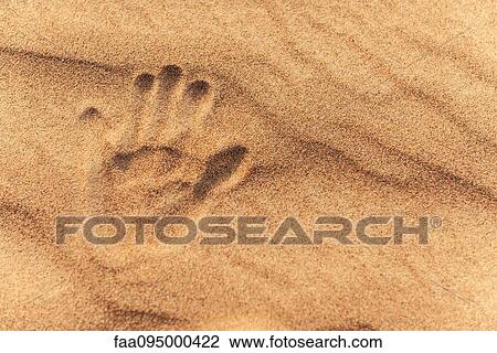 Handprint in sand View Large Photo Image Stock Image - Handprint in sand. Fotosearch