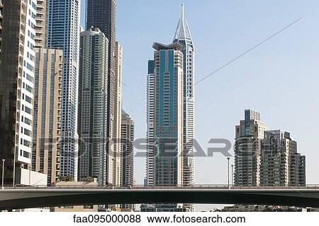 Stock Photo - Modern skyscrapers, Dubai, United Arab Emirates. Fotosearch