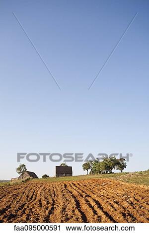 Stock Image - Plowed field. Fotosearch