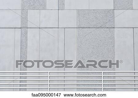 Railing and building exterior, full frame View Large Photo Image Stock Photo - Railing and building exterior, full frame. Fotosearch