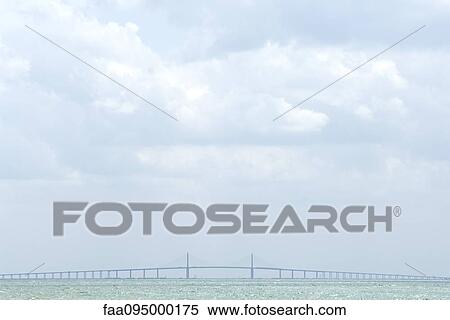 Sunshine Skyway Bridge, Tampa, Florida, USA View Large Photo Image Stock Photography - Sunshine Skyway Bridge, Tampa, Florida, USA. Fotosearch