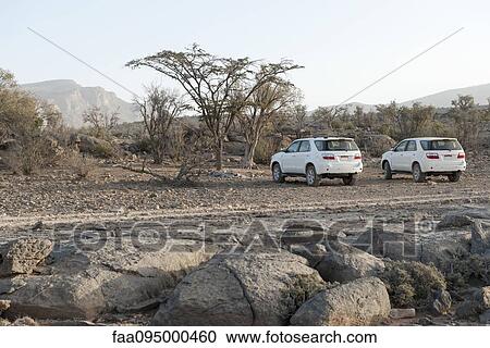 SUVs parked in desert terrain View Large Photo Image Stock Image - SUVs parked in desert terrain. Fotosearch