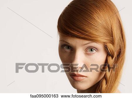 Woman with braided hairstyle, portrait View Large Photo Image Stock Image - Woman with braided hairstyle, portrait. Fotosearch