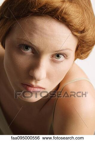 Woman with hair back, portrait View Large Photo Image Stock Photograph - Woman with hair back, portrait. Fotosearch