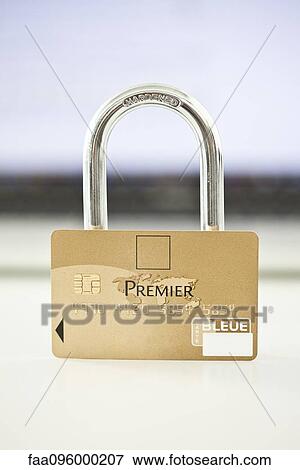 Credit card and lock View Large Photo Image Stock Photo - Credit card and lock. Fotosearch