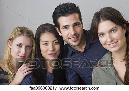 Stock Photo - Friends, portrait. Fotosearch