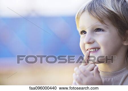 Stock Image - Little boy, portrait. Fotosearch