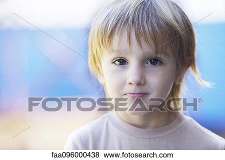 Stock Photo - Little boy, portrait. Fotosearch