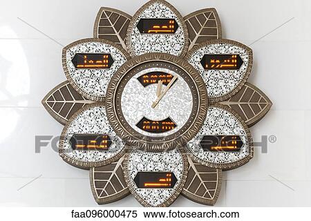 Ornate prayer clock, Sheikh Zayed Mosque, Abu Dhabi, United Arab Emirates View Large Photo Image Stock Photography - Ornate prayer clock, Sheikh Zayed Mosque, Abu Dhabi, United Arab Emirates. Fotosearch