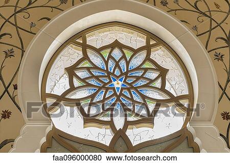 Ornate stained glass window, Sheikh Zayed Mosque, Abu Dhabi, United Arab Emirates View Large Photo Image Stock Image - Ornate stained glass window, Sheikh Zayed Mosque, Abu Dhabi, United Arab Emirates. Fotosearch