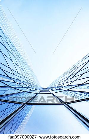 Stock Photo - Facade of modern skyscraper, La Defense, Paris, France. Fotosearch