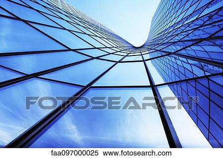 Stock Photography - Facade of modern skyscraper, La Defense, Paris, France. Fotosearch
