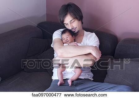 Father with baby, portrait View Large Photo Image Stock Photo - Father with baby, portrait. Fotosearch