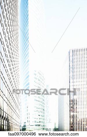 Stock Photograph - Modern skyscrapers, La Defense, Paris, France. Fotosearch