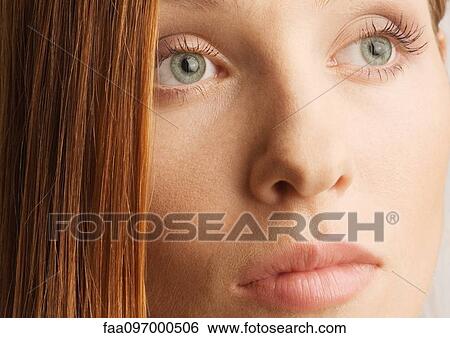 Stock Photograph - Woman's face, portrait. Fotosearch