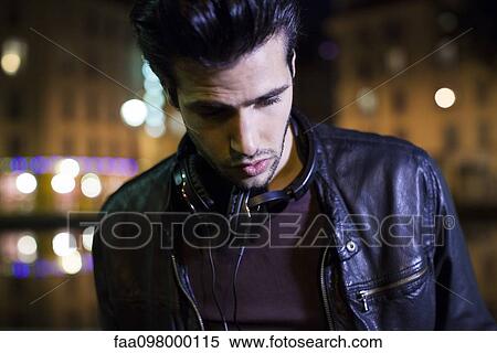 Stock Photography - Introspective young man, portrait. Fotosearch