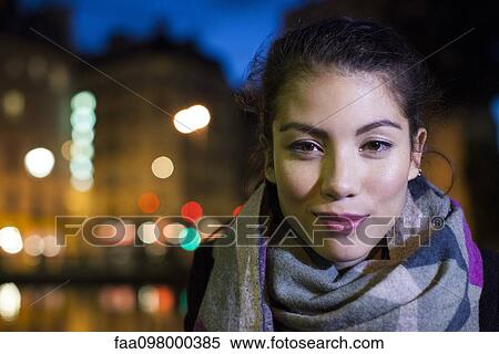 Young woman outdoors dressed warmly, portrait View Large Photo Image Stock Photography - Young woman outdoors dressed warmly, portrait. Fotosearch