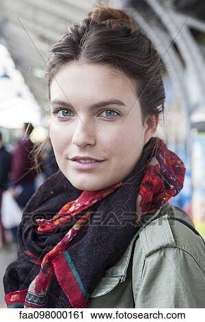 Stock Image - Young woman, portrait. Fotosearch