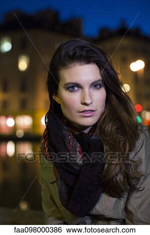 Stock Photograph - Young woman, portrait. Fotosearch