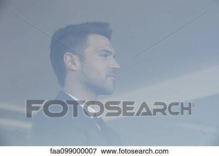 Businessman in profile, portrait View Large Photo Image Stock Photo - Businessman in profile, portrait. Fotosearch