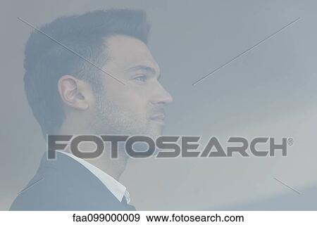 Businessman in profile, portrait View Large Photo Image Stock Photo - Businessman in profile, portrait. Fotosearch