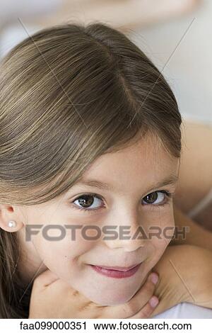 Stock Image - Little girl, portrait. Fotosearch