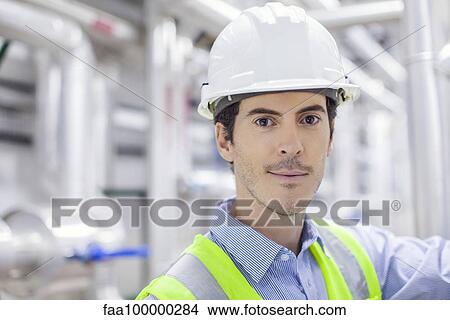Industrial chemical plant engineer, portrait View Large Photo Image Picture - Industrial chemical plant engineer, portrait. Fotosearch