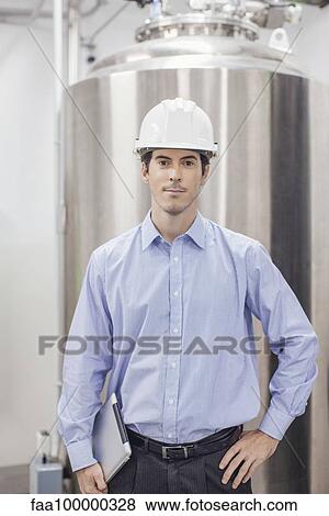 Plant technician, portrait View Large Photo Image Stock Photo - Plant technician, portrait. Fotosearch