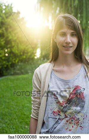 Stock Photo - Young woman, portrait. Fotosearch