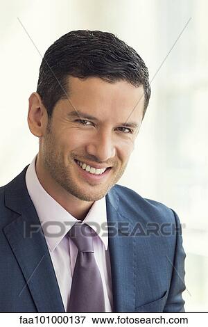 "Businessman smiling cheerfully, portrait" View Large Photo Image Stock Photo - "Businessman smiling cheerfully, portrait". Fotosearch