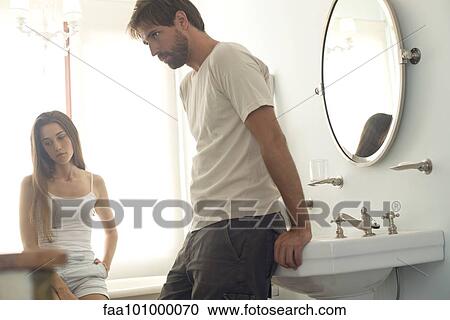 Stock Image - Couple angry with one another. Fotosearch