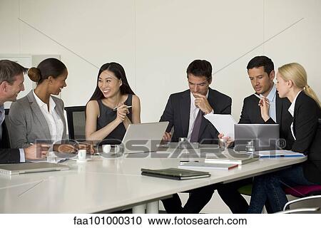 Executives in meeting View Large Photo Image Stock Image - Executives in meeting. Fotosearch