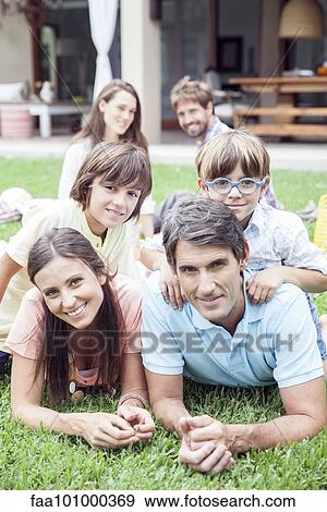 "Family with two children, portrait" View Large Photo Image Stock Photo - "Family with two children, portrait". Fotosearch
