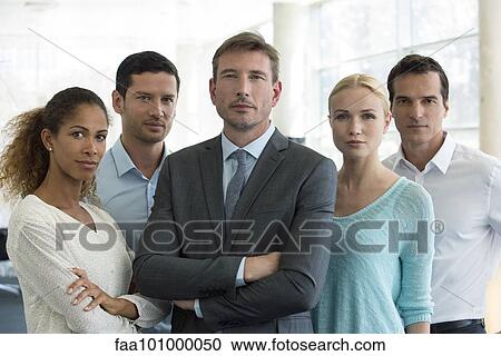 "Manager and his team of professionals, portrait" View Large Photo Image Stock Image - "Manager and his team of professionals, portrait". Fotosearch