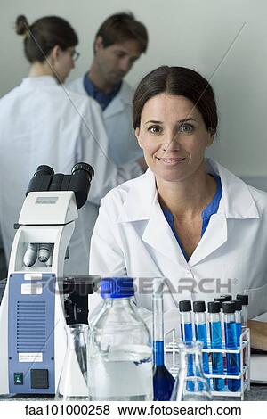 "Scientist in laboratory, portrait" View Large Photo Image Stock Photo - "Scientist in laboratory, portrait". Fotosearch