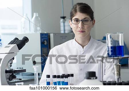 Stock Photograph - "Scientist in laboratory, portrait". Fotosearch