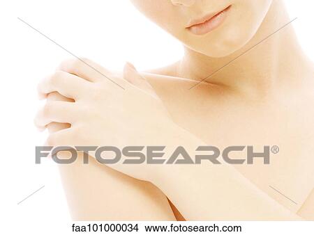 "Woman with hand on bare shoulder, close-up" View Large Photo Image Picture - "Woman with hand on bare shoulder, close-up". Fotosearch