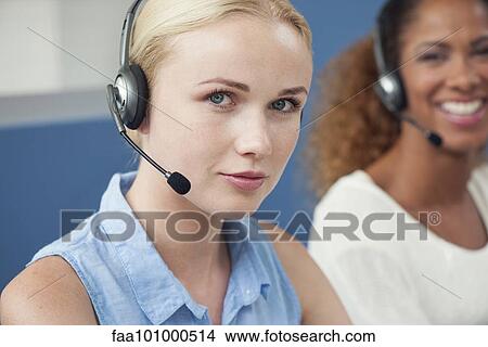 Women working in call center View Large Photo Image Picture - Women working in call center. Fotosearch