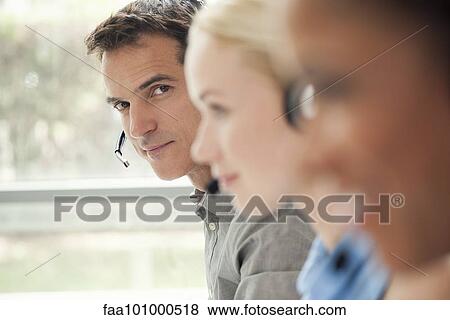 Working in call center View Large Photo Image Stock Photo - Working in call center. Fotosearch