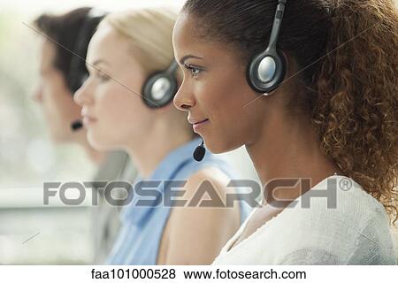 Working in call center View Large Photo Image Stock Photo - Working in call center. Fotosearch
