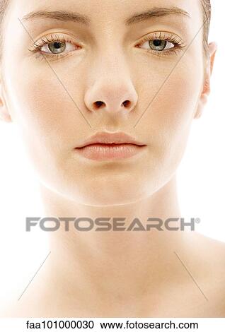 Stock Image - "Young woman's face, portrait". Fotosearch