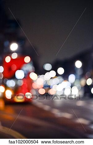 Picture - "City street at night, defocused". Fotosearch