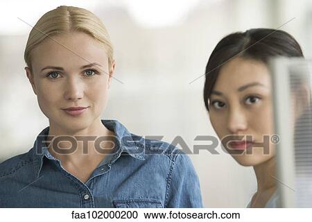 "Female coworkers, portrait" View Large Photo Image Stock Image - "Female coworkers, portrait". Fotosearch