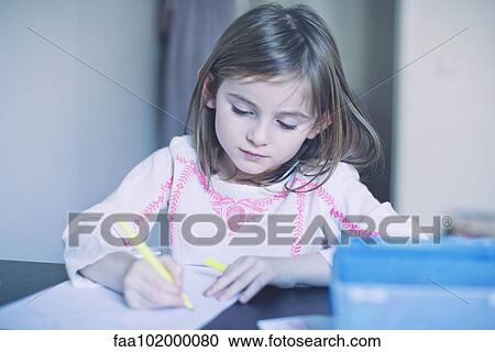 Girl writing in notebook View Large Photo Image Stock Image - Girl writing in notebook. Fotosearch