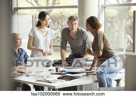 Office brainstorming session View Large Photo Image Stock Photo - Office brainstorming session. Fotosearch