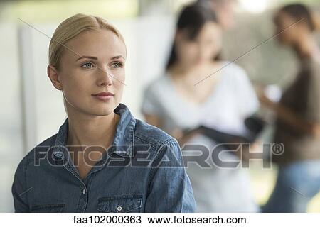"Woman looking away, portrait" View Large Photo Image Stock Image - "Woman looking away, portrait". Fotosearch