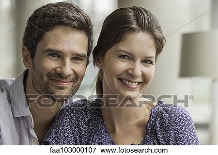 "Couple together at home, portrait" View Large Photo Image Stock Photo - "Couple together at home, portrait". Fotosearch